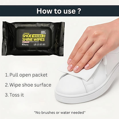 Instant Shoe Cleaning Wipes (Pack of 2 x 80 Wipes)