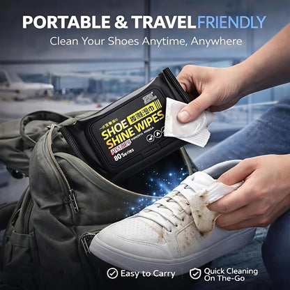 Instant Shoe Cleaning Wipes (Pack of 2 x 80 Wipes)